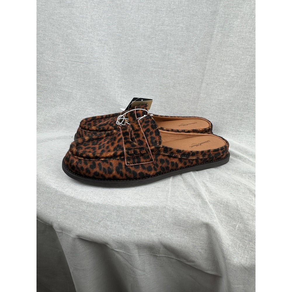 Universal Thread Leopard Print Mule Loafers Womens 8.5 Brown Animal Print Flats